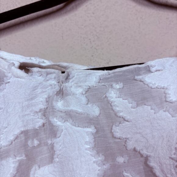 Free People Medium Callie Top White Cropped Cut Out Tie Back Puff Sleeves - Picture 9 of 12